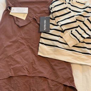 Mini Mioche hi/lo hem dress & striped top